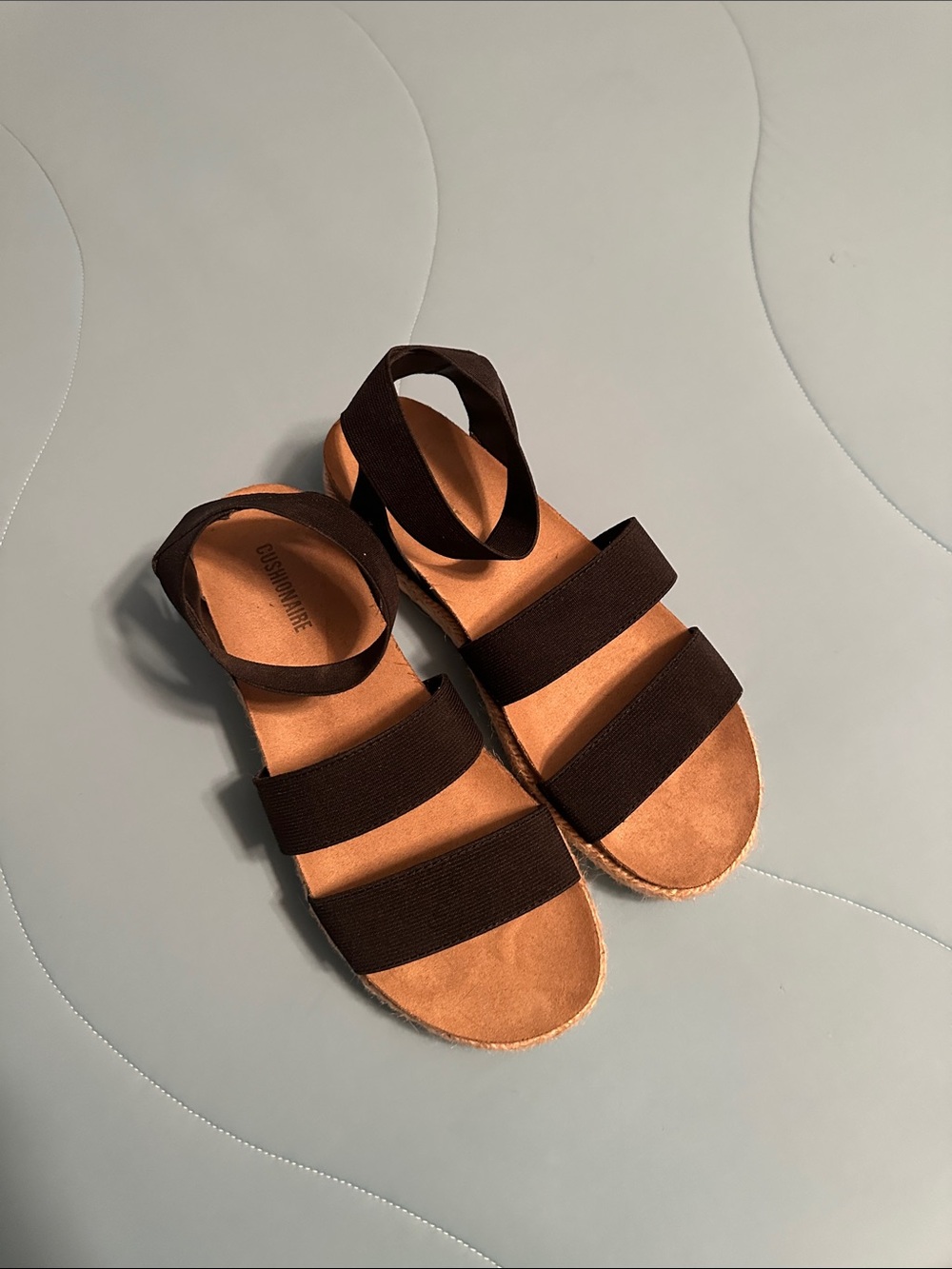 Women’s Brown Elastic-Strap Platform Sandals